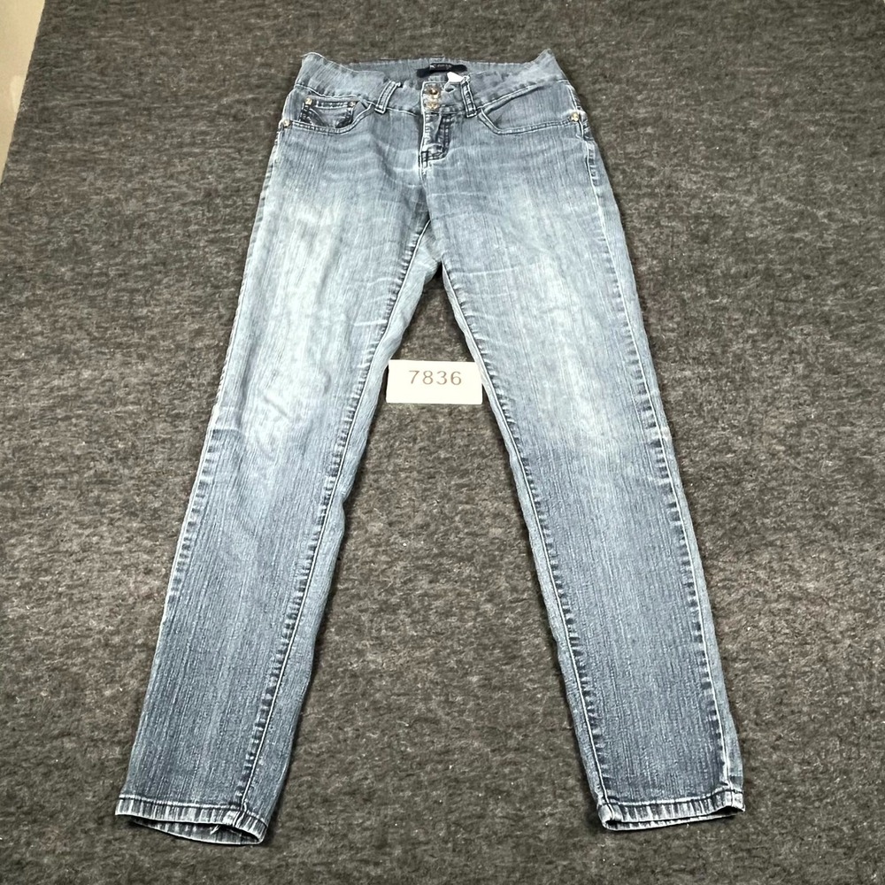 X-tasy Jeans Womens 6 Blue Denim Cotton Stretch Medium Wash Skinny Leg Casual